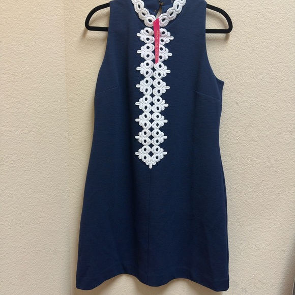 Lilly Pulitzer Navy Dress with Pink Accents - Picture 4 of 10